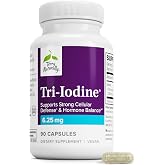 Terry Naturally Tri-Iodine 6.25 mg - Thyroid Health Supplement - 90 Count | Iodine. Thyroid and Hormone Balance Support. 90 capsules.