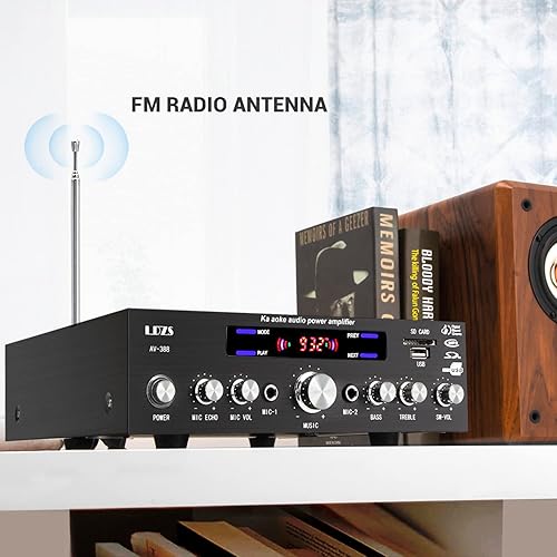 Facmogu AV-388 250W Channel Home Audio Amplifier, CH