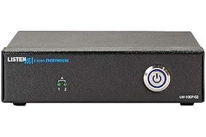 Listen Technologies LW-100P-02-01 Listen Everywhere 2 Channel Server (North America), Up to 1000 Users, 2 Mono Channels, Low 