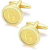 GWD Initial Cufflinks for Men Classic Cuff links Mens Letter Shirts CuffLinks Wedding Gift