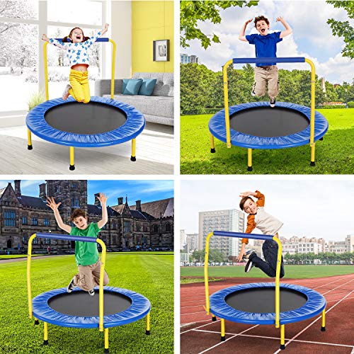 ANCHEER-Trampolin-Kinder-36-Inch-Mini-Trampolin-fuer-DrinnenKlappbar-Fitness-Kindertrampolin-IndoorKind-Minitrampolin-mit-Haltegriffmit-Haltegriff-Belastung-Bis-75kg