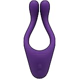 Doc Johnson TRYST - Multi Erogenous Zone Silicone Vibrator and C-Ring - Focused Stimulation For Both Partners - Synergistic Vibrations - Purple