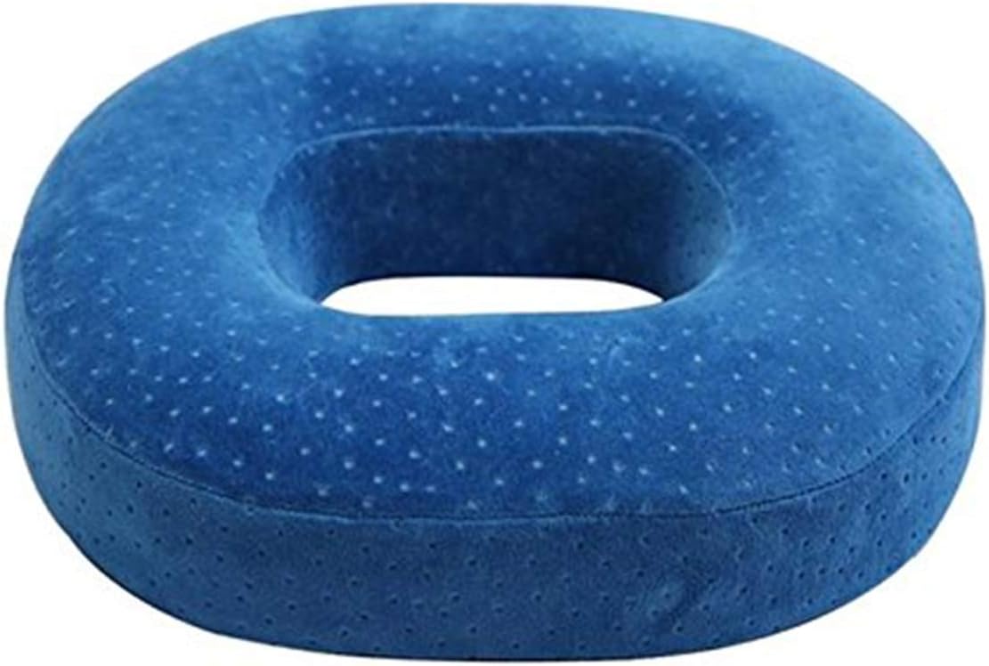 NaoFu Orthopedic Ring Cushion Made from Memory Foam, Donut Cushion for Relief of Haemorrhoids (Piles) and Coccyx Pain, Suitable for Wheelchair, Car Seat, Home Or Office (Blue)
