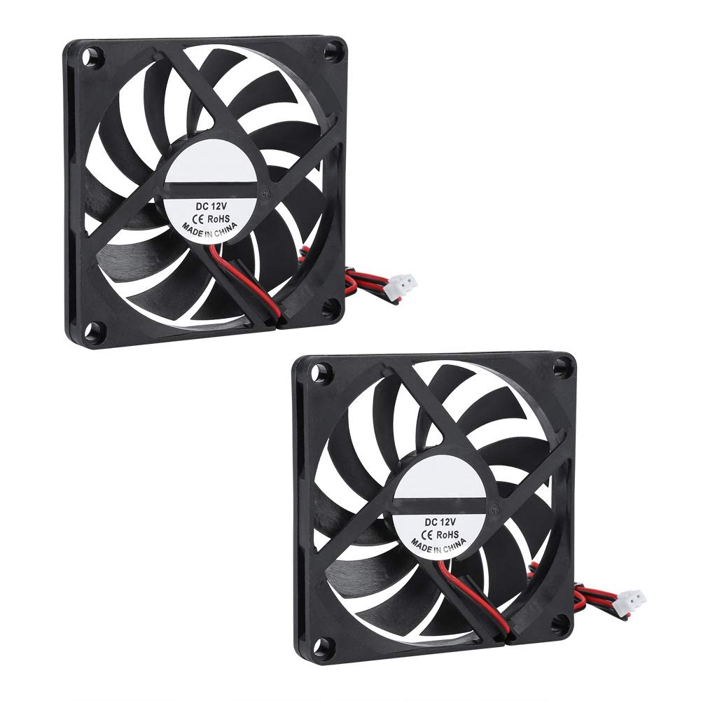 VBESTLIFE 2PCS Cooling Fans, 21.46CFM 3D Printer Assembly Part High-speed Cooling Fan 12V 6000RPM with Strong Stability