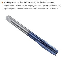 HARFINGTON 5pcs Metric Thread Tap Set M3 M4 M5 M6