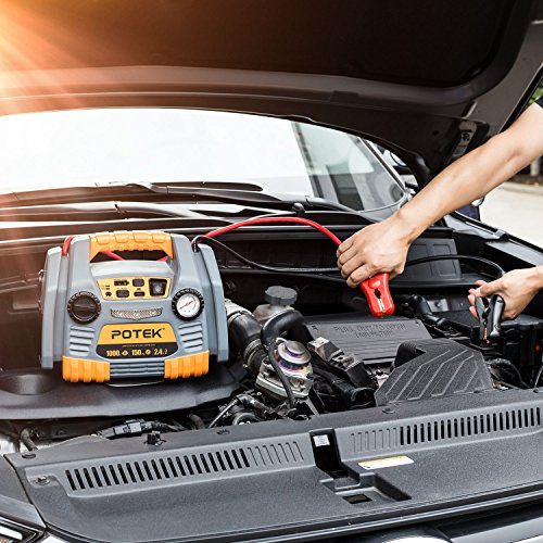 POTEK Car Jump Starter with 150 PSI Tire Inflator/Air Compressor,1000