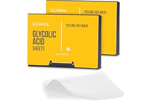 CLARIAL Glycolic Acid Soap Sheets Cosmetics Stocking Stuffers - Exfoliating Peel Face Wash, Travel Size Facial Cleanser, Vitamin C, Retinol, Kojic Acid - Anti Aging, Minimizes Pores and Scars - 2 Pack
