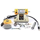 LIBAOTML Adjustable Speed Polishing Machine, Multi-Function Bench Lathe Polisher, Bench Grinder, Polishing Machine Used For Jewelry Making, Woodcrafting, Dental, Manual DIY.