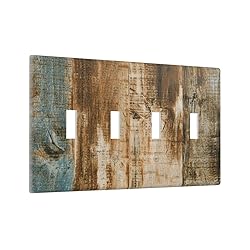Brown Wood 4 Gang Light Switch Cover Decorative