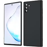 LeYi for Samsung Galaxy Note 10 Plus Case: Slim Soft Silicone Cover, Black | Liquid Silicone Shockproof Protective with Anti-Scratch Microfiber Lining, Soft Gel Rubber Cover for Galaxy Note 10 Plus