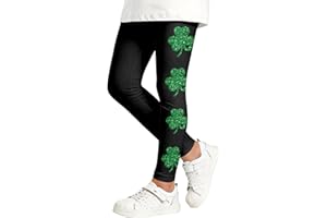 Girls St. Patrick's Day Leggings Irish Traditional Lucky Shamrock Print Tights High Waist Stretchy St Pattys Yoga Pants Daily