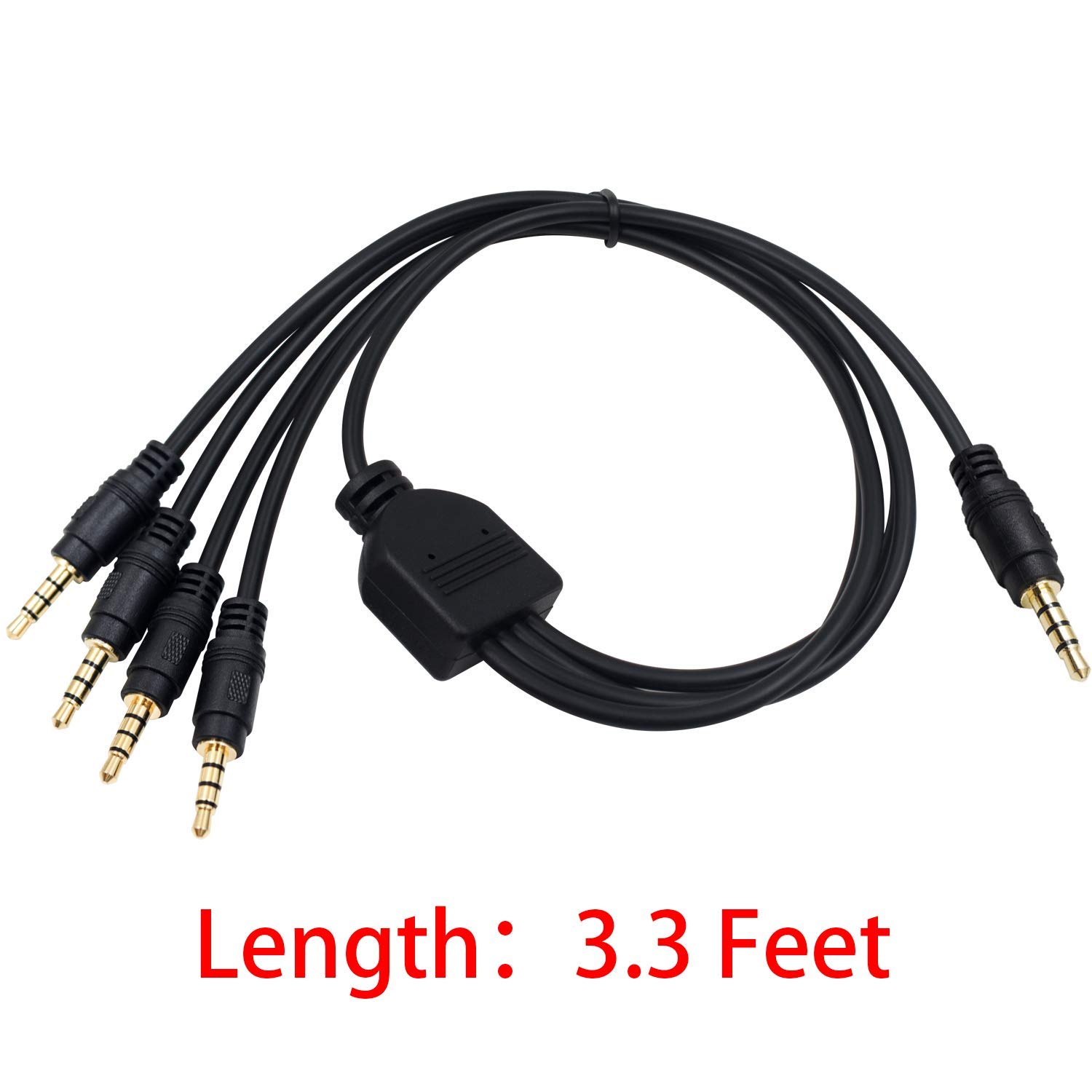 Poyiccot 3.5mm TRRS Splitter Mic Cable, 3.5mm AUX Cable 4 Pole 3.5mm Male to 4X 3.5mm TRRS Male Jack Y Stereo Auxiliary Cable Compatible Microphone: Industrial & Scientific