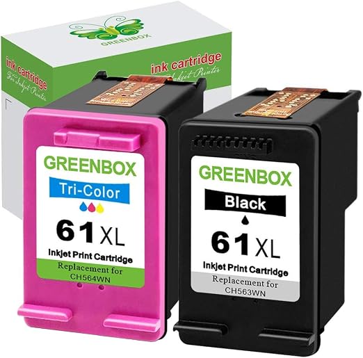 GREENBOX Remanufactured HP 61XL 61 XL Ink Cartridge (2 Black, 2 Tri