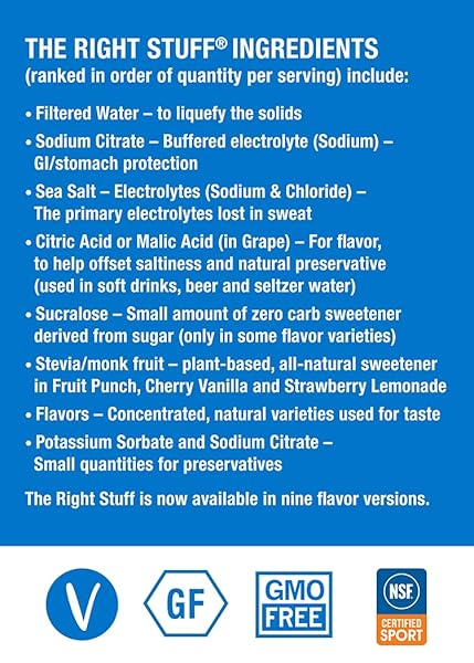 THE RIGHT STUFF ELECTROLYTE DRINK CONCENTRATE – 10 POUCH BOX – BERRY BLEND