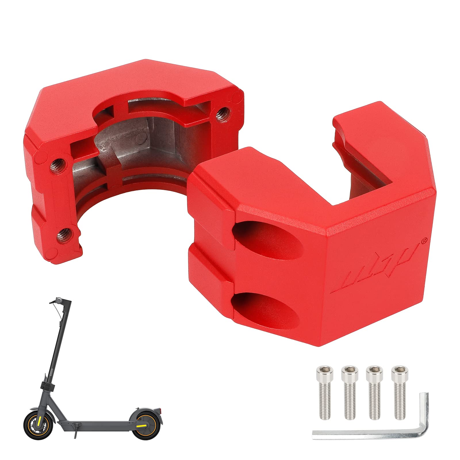 ulip Electric Scooter Folding Clamp Vertical Rod Aluminium Robust Locking Parts Clamping Clamp Accessories for Max G30 Red