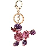 Bestdays Cute Poodle Sparkling Charm Blingbling Dog Keychain Crystal Rhinestone Pendant (Purple)