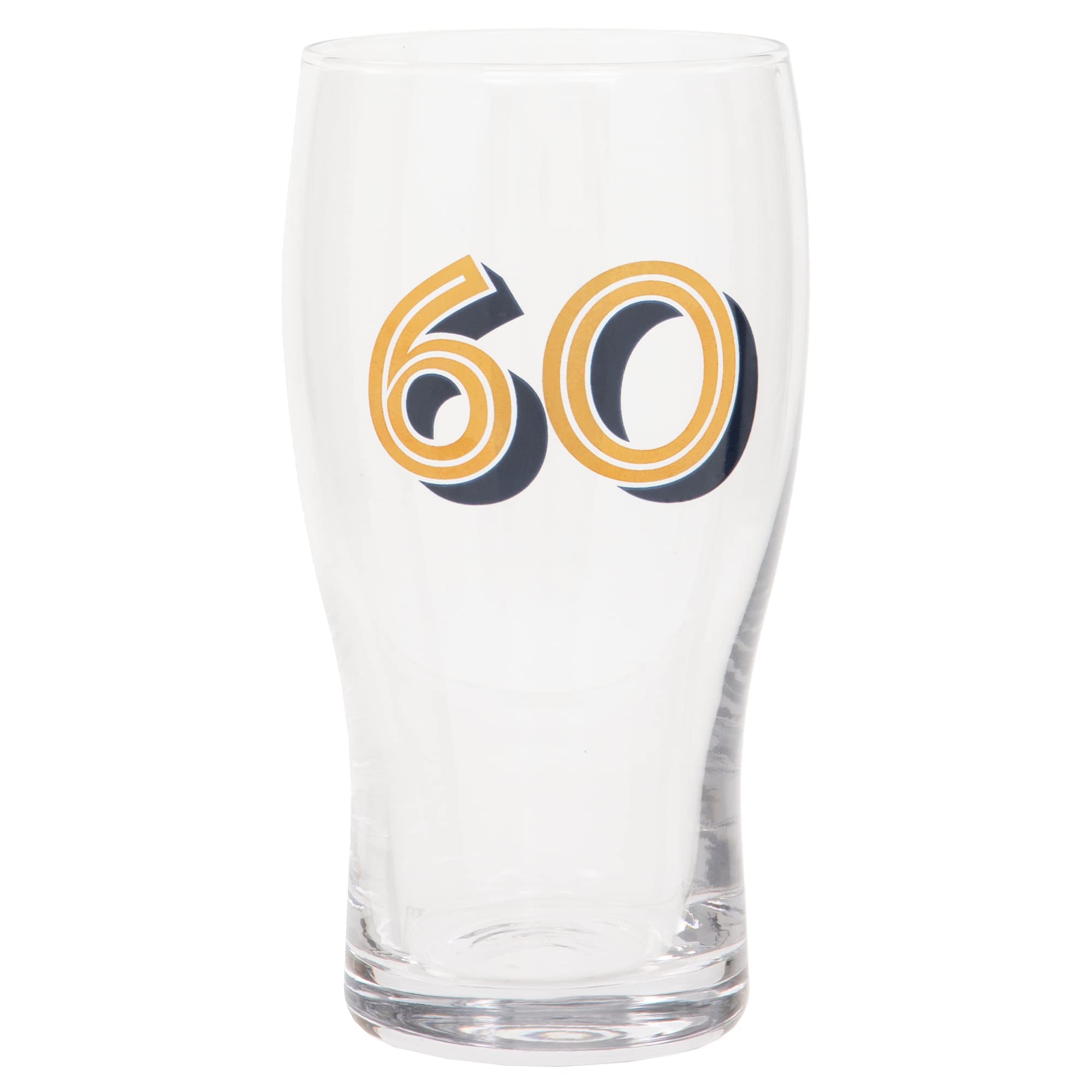 Maturi Gold 60th Birthday Beer Pint Glass - 570ml / 1 Pint