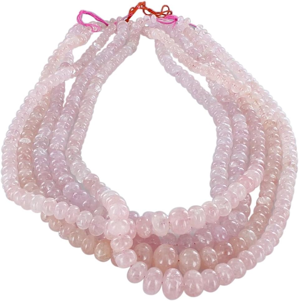 Pink MORGANITE Beads Graduated Rondelles 5.5-11mm