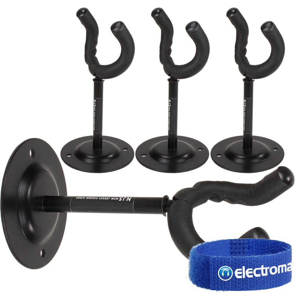 4x NJS Short Arm Metal Guitar Wall Hanger Mounting Brackets