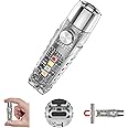 TUNENGE S12Pro Keychain Flashlight Rechargeable,750 High Lumen EDC Mini Flashlight with Clip,Multifunction COB Light with 365nmUV-11 Lighting Modes, Tail Magnet, Flash Light