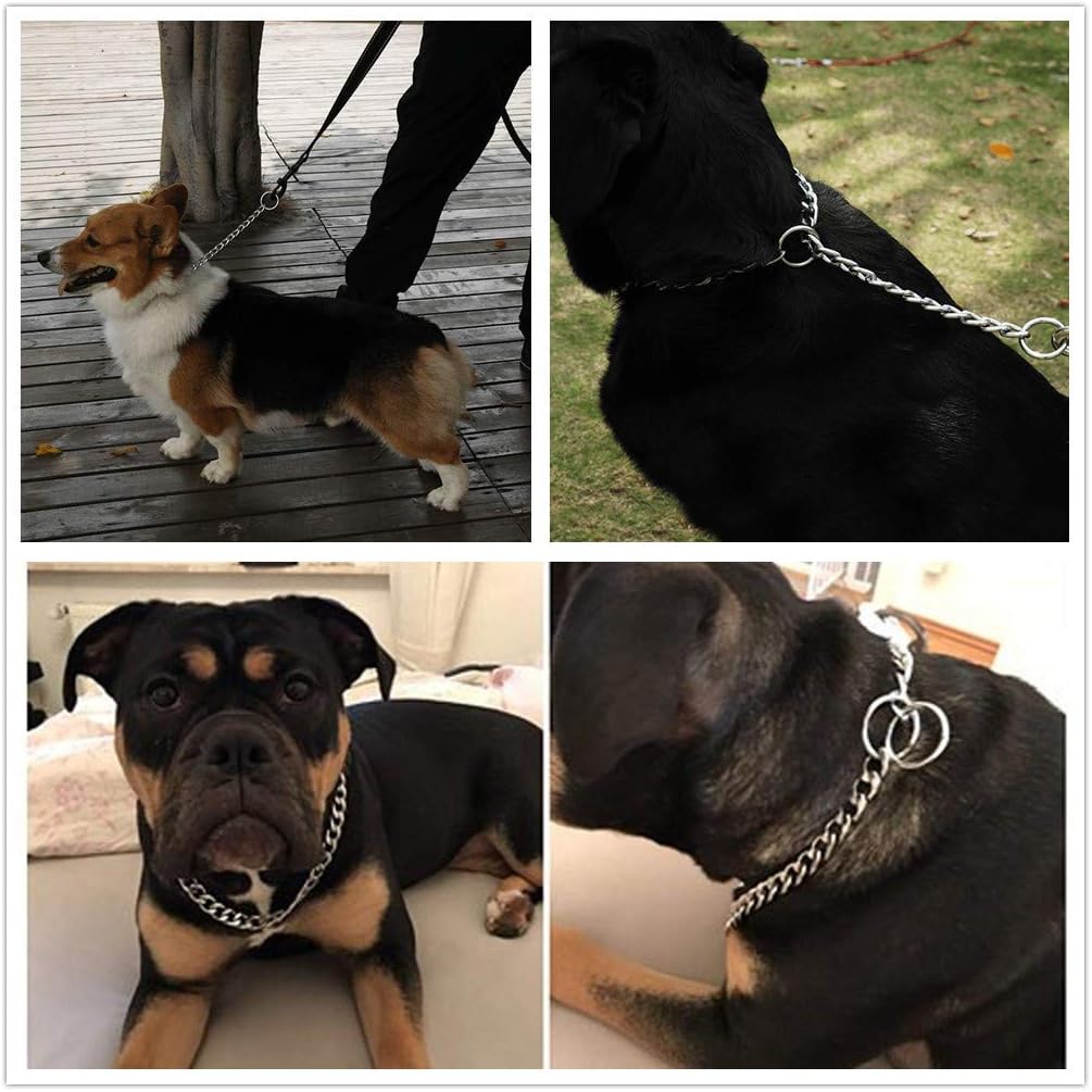 PETTOM Choke Chain Dog Collar Strong Dog Chain Collars for Small Dogs/ No Pull Iron Metal Dog Check Chain Collar for Outdoor Training - Image 5