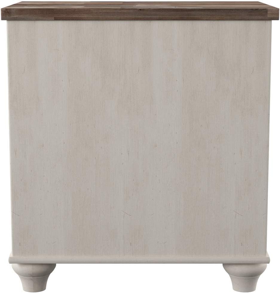 Ashley Furniture Signature Design - Willowton Nightstand - Rustic Farmhouse Style - White Wash: Furniture & Decor