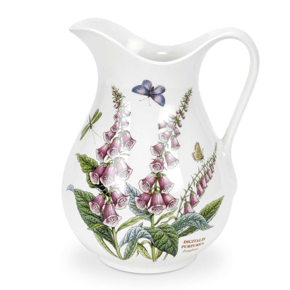 Portmeirion x Botanic Garden Jug - 3 Pint, Made in England Earthenware, Suitable for Serving Juice, Tea, or Water, Floral Motif, Dishwasher & Microwave Safe