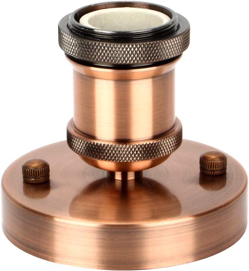 Fancytimes Vintage Edison Style E27 Light Bulb Holder, Retro Ceiling Lamp Socket Pendant Light Adaptor, Red Antique Brass