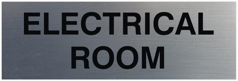 All Quality Basic Electrical Room Sign - Clear & Functional Design | Durable Construction | Building Safety - Silver - Medium (1 Pack)