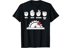IKYDDY Funny Carpenter Shirt Rock Paper Scissors Table Saw T-Shirt