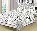 HowPlumb Queen Quilt Set 3 Piece Paris Eiffel Tower Black and White