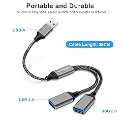 AIYEEN USB Splitter Cable, USB A Splitter 1 in 2