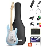 Donner DST-90 39" Beginner Electric Guitar Kit with Amp, Plumbago Burst | Full Size Electric Guitar, HSS Pickups, Stainless Steel Frets, with Gig Bag, Tuner, Capo, Strap, Strings, Cable, Picks