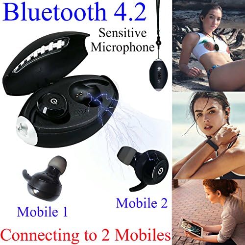 2018 Bluetooth Earbuds with High Sensitive Mic - Wireless Headphones Bluetooth 4.2 Ear Buds Earphones with Microphone