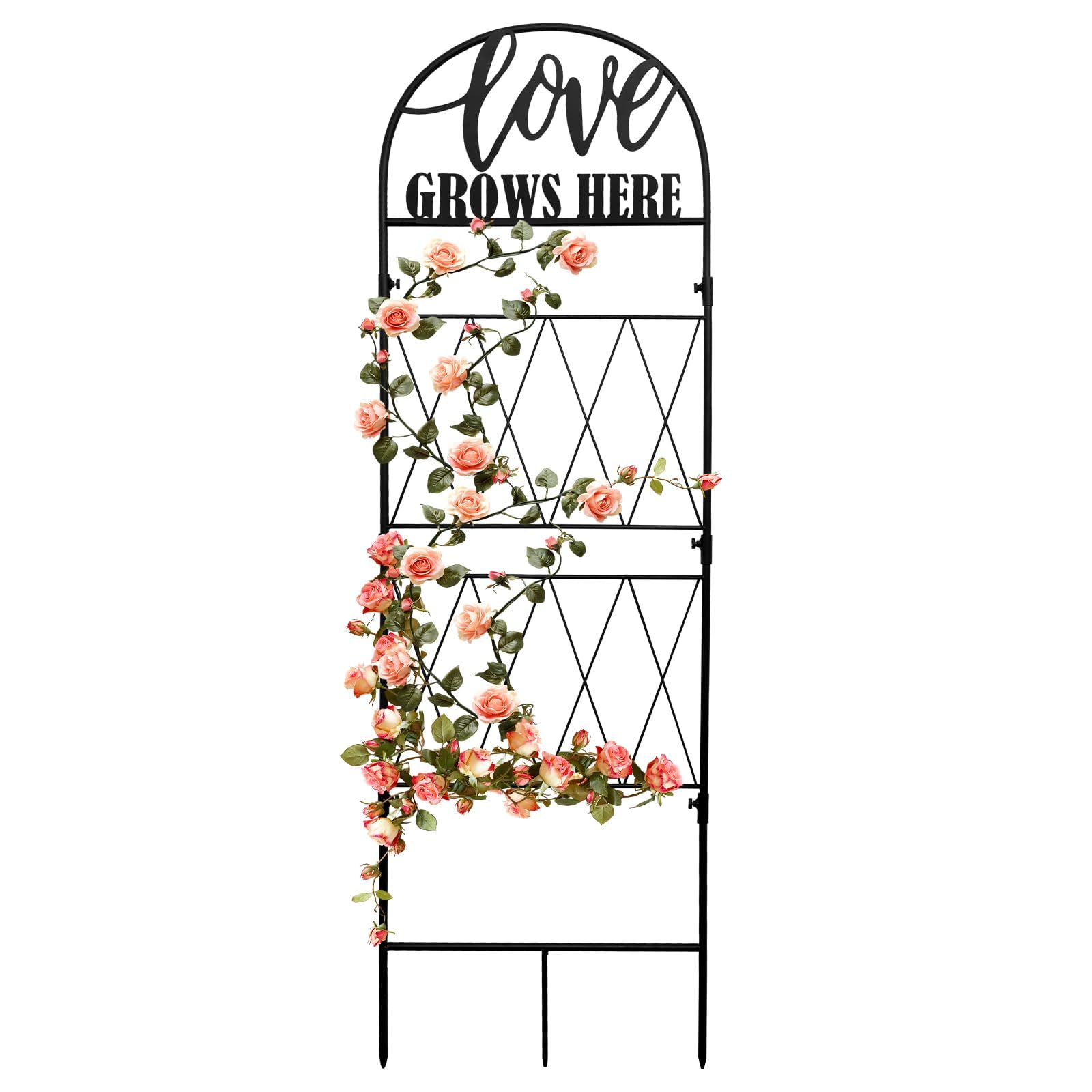 Photo 1 of hogardeck 45 * 35 inch Metal Garden Trellis for Climbing Plants Flowers Outdoor,Heavy Duty,Black Coating Rustproof Trellis for Rose, Vegetable, Flowers, Perfect for Training Climbing Plants (1Pcs)