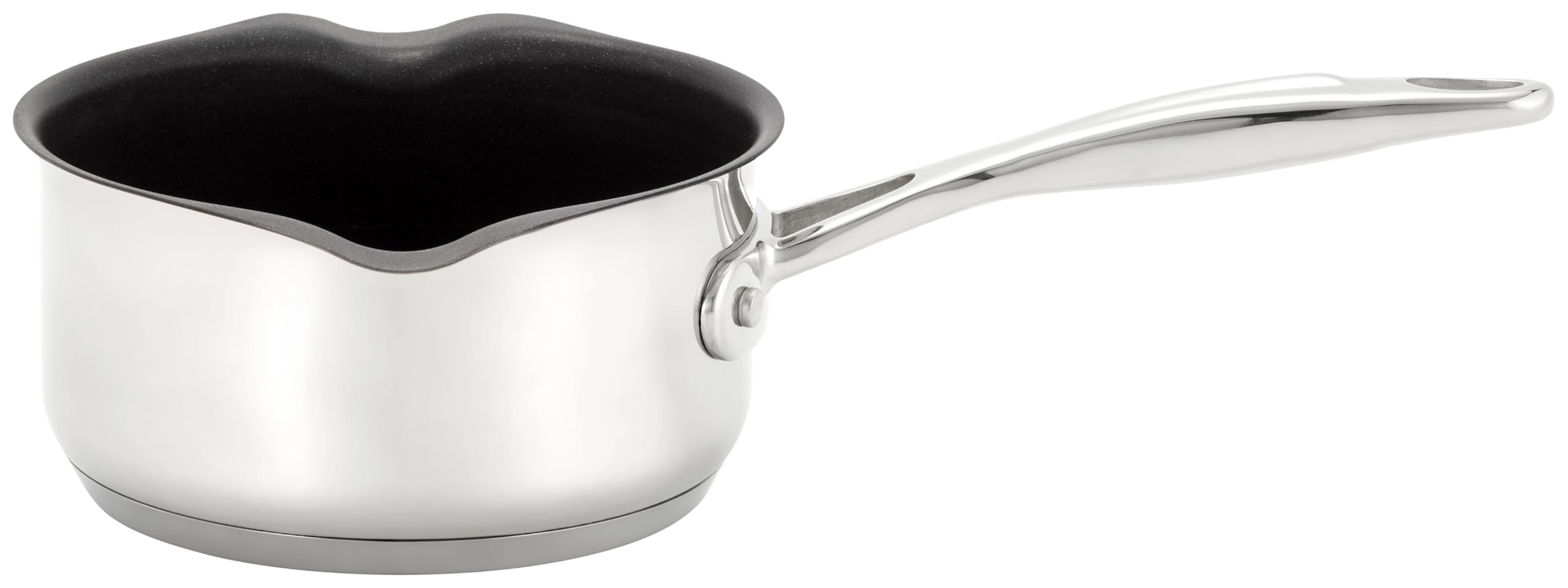 Stellar Profile Stainless Steel Non-Stick Milk Pan, 2 Pouring Lips, Induction, Oven Safe, Dishwasher Safe, 800ml/14cm - 10 Year Non-Stick Warranty — image 1