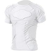 MK MOSSE KARNE Mens Padded Compression Shirt Football Rib Protectors 6-Football Pads Chest Protector Padded Shirt Protective Gear for Football Baseball Basketball