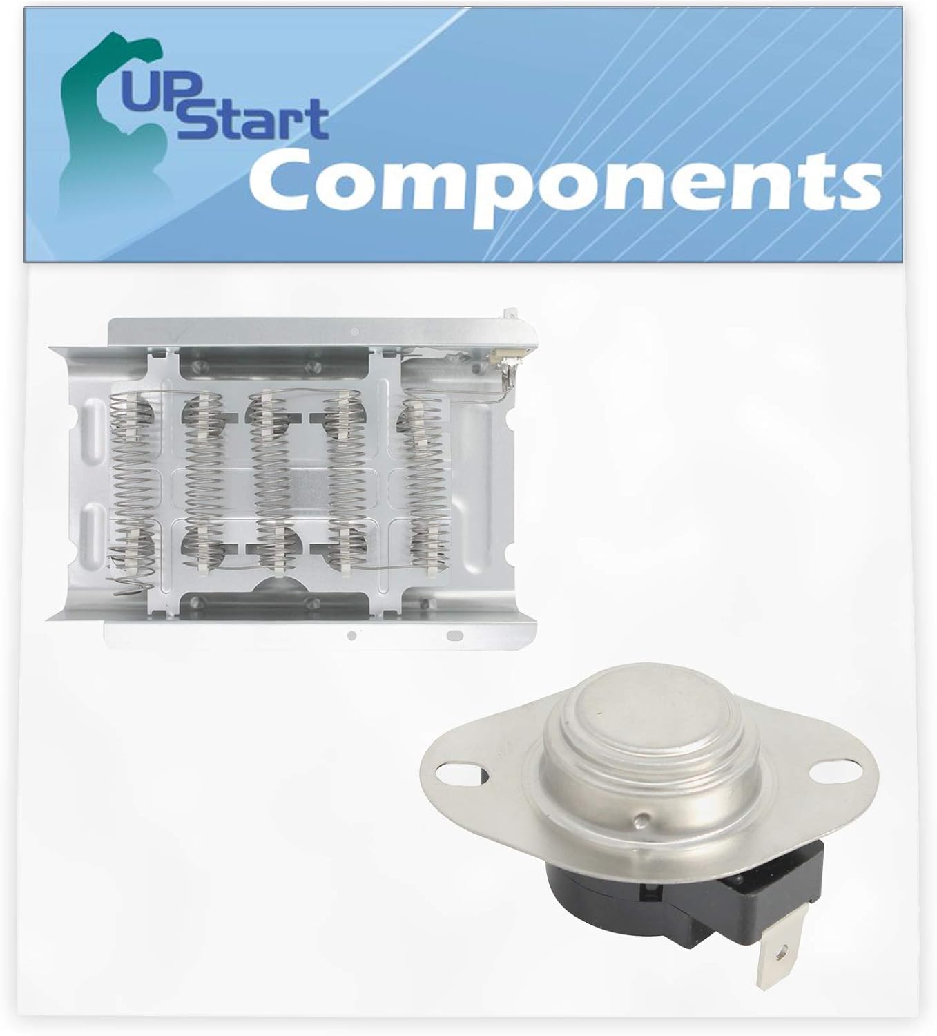 279838 Dryer Heating Element & 3390291 High Limit Thermostat Kit Replacement for Whirlpool LER5634AQ2 Dryer - Compatible with 279838 and 3390291 Heater Element and Thermostat Combo Pack