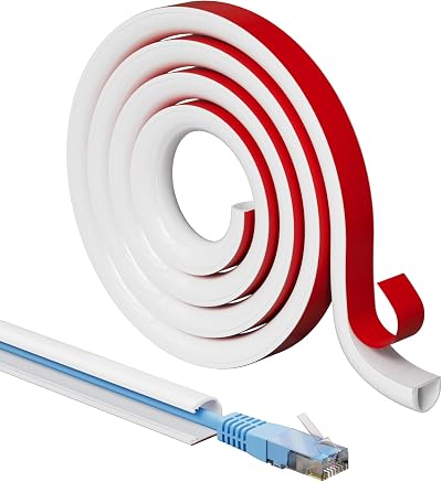 cuysfead 1M White Silicone Cable Trunking - Single Wire Cable Management