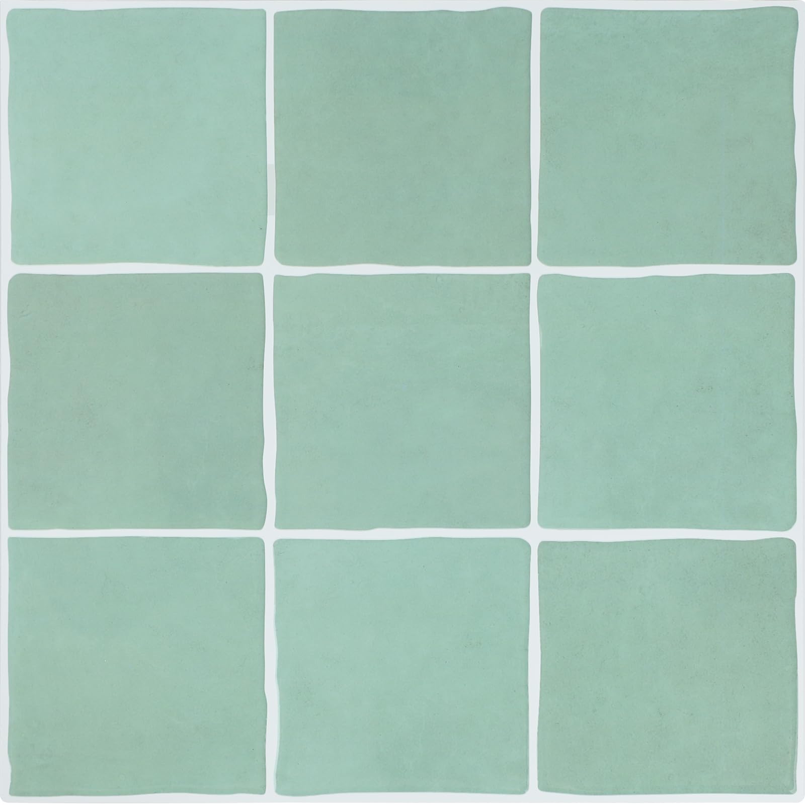 Photo 1 of 10-Sheet Peel and Stick Backsplash Tiles, Sage Green Self Adhesive Backsplash, 3D Glossy Faux Ceramic Stick on Wall Tiles for Kitchen Laundry Accent Wall RV (12"×12")