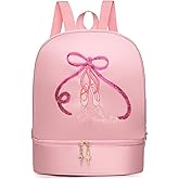 Yitengteng Ballet Dance Backpack with Separate Shoe Compartment,Little Girls Ballerina Bag Embroidery Dance Toddler Bag Storage Bag