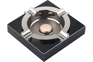 OILP Cigar Ashtray,Cool Ashtrays Cigar Gifts for Men,Metal Cigar Tray with Solid Wood Base Black Ash tray for Home/Office/Bar/Patio Decor(Black)