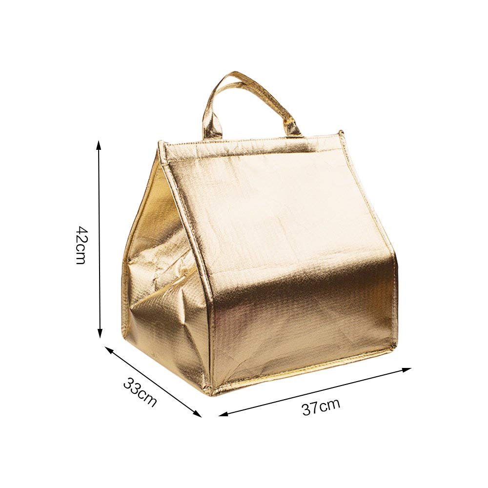 Tamumu Etanche A Gateaux Sac Conservation Sac Isotherme Pique Nique Cooler Sac De Transport Dore 3 Cm 10inch 10inch Lot De 2 Sacs De Pique Nique Rangement Pour La Cuisine