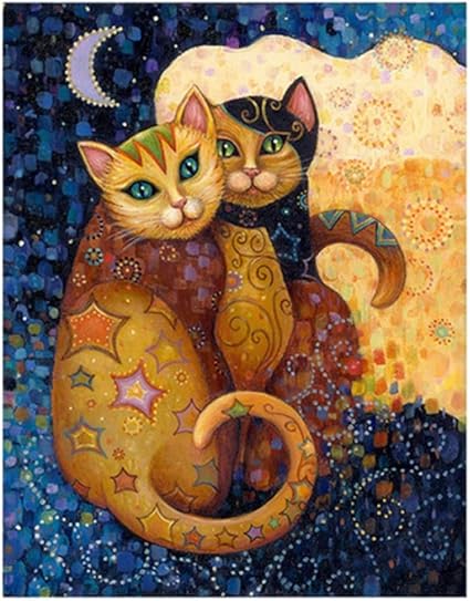 Chthsx Classique Gustav Klimt Chat Peintures Abstrait Animal Affiche Et Impressions Peinture Photos Pour Salon Decorations Pour La Maison 50x75x3 Pcscm Sans Cadre Amazon Fr Cuisine Maison
