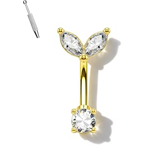 Agrewd Minimalist Rook Piercing Jewelry, 16G Rook Eyebrow Jewelry, Stainless Steel Vertical Helix Lobe Earrings 6/8MM