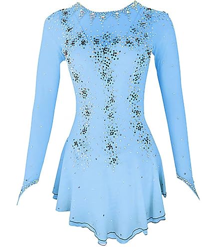 light blue figure skating dress Competition Figure Skating Dress Sleeveless Light Blue with Crystals   Boutique Step Up