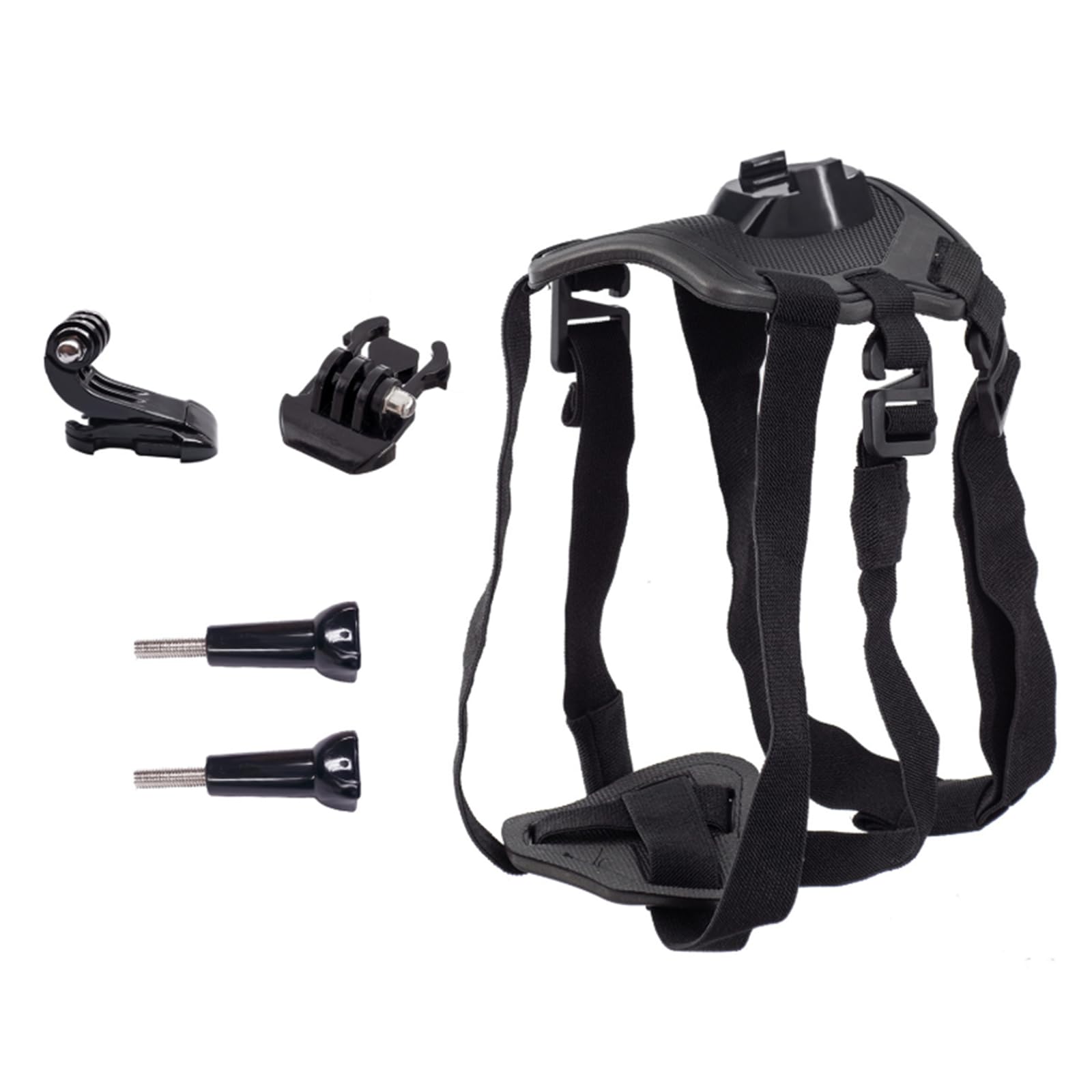 Dog Harness Mount for Gopro, Soft and Adjustable Dog Harness Vest with 2 Mouting Base Pet Chest and Back Fixation for Gopro Hero All Models, Suitable for Small Medium Large Dogs
