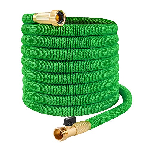Expandable Garden Hose - 50 Feet Green - Extra Strong Stretch Material with Brass Connectors - Bonus 8 Way Spray Nozzle, Carrying Bag and Hanger - by Joeys Garden - Thumbnail 6