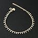 Fettero Anklet Women Handmade Dainty 14K Gold Fill Boho Beach Foot Chain Tassel Adjustable