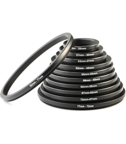 Anillo Adaptador Step Down 58mm A 55mm Para Objetivos De Cámara - Metal Negro, Acopla Filtros Pequeños